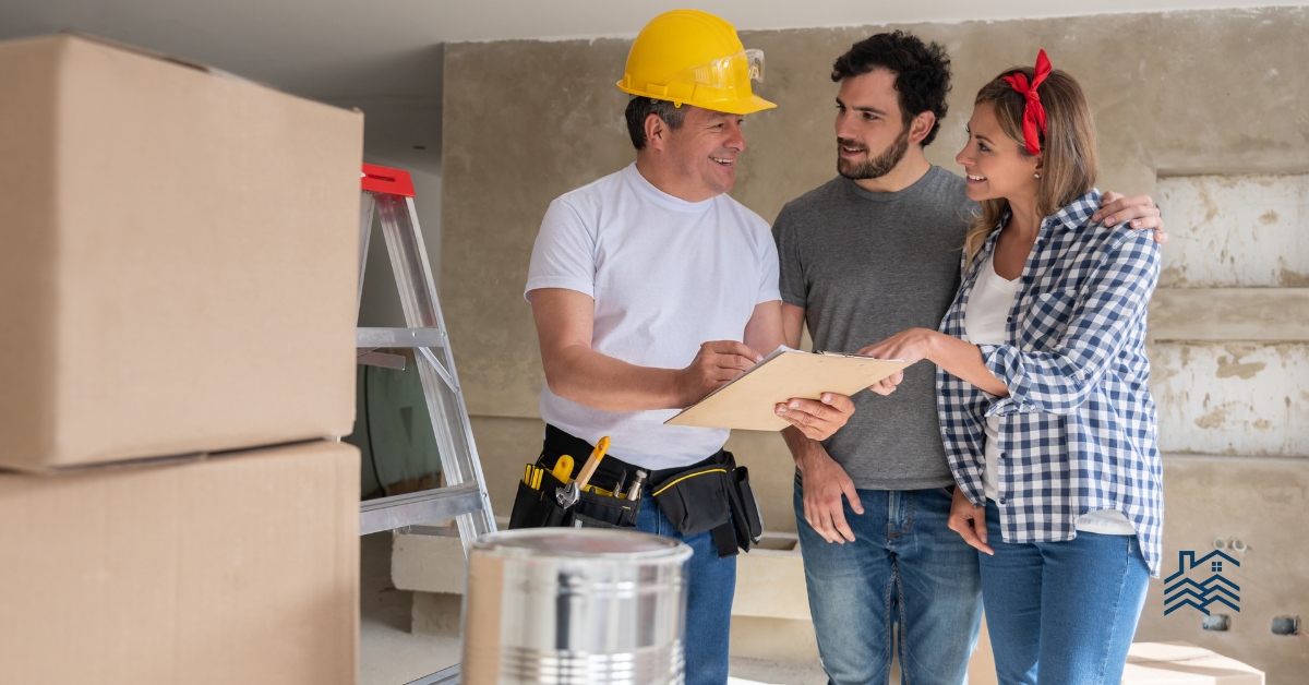 contractor showing plans
